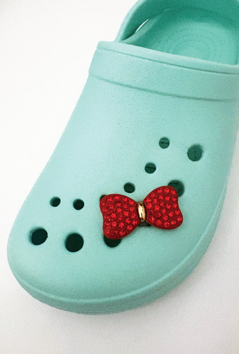 Sparkly Red Bow-  Croc Jibbitz