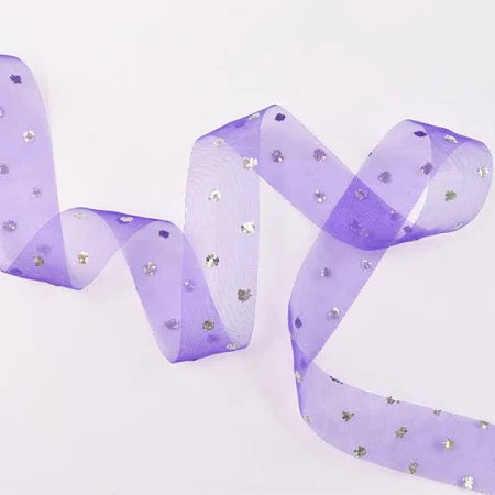 Purple Glitter Spot Ribbons