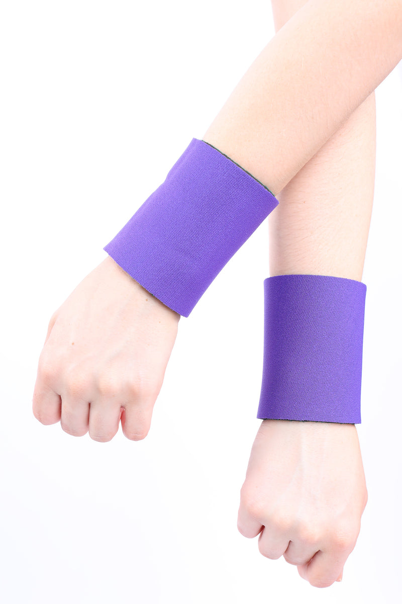 Purple/Green- Reversible Neoprene Wristbands