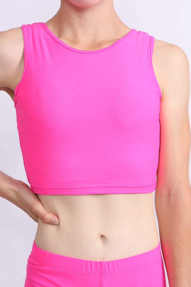 Hot Pink Lycra Crop Top GMD Activewear Australia