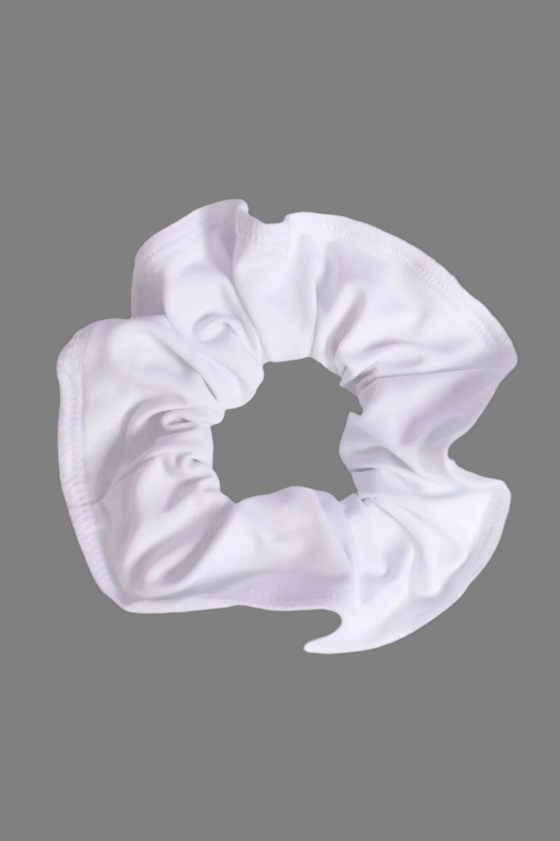 White Lycra Scrunchie