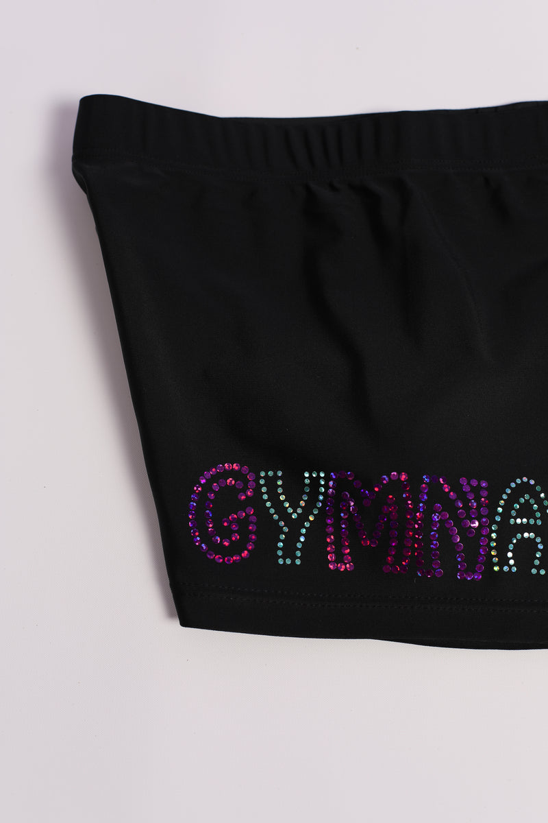 Dual tone Gymnast Sequin Black Shorts