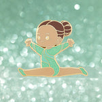 Mint Glitter Gymnast Split Leap Pin