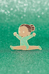 Mint Glitter Gymnast Split Leap Pin