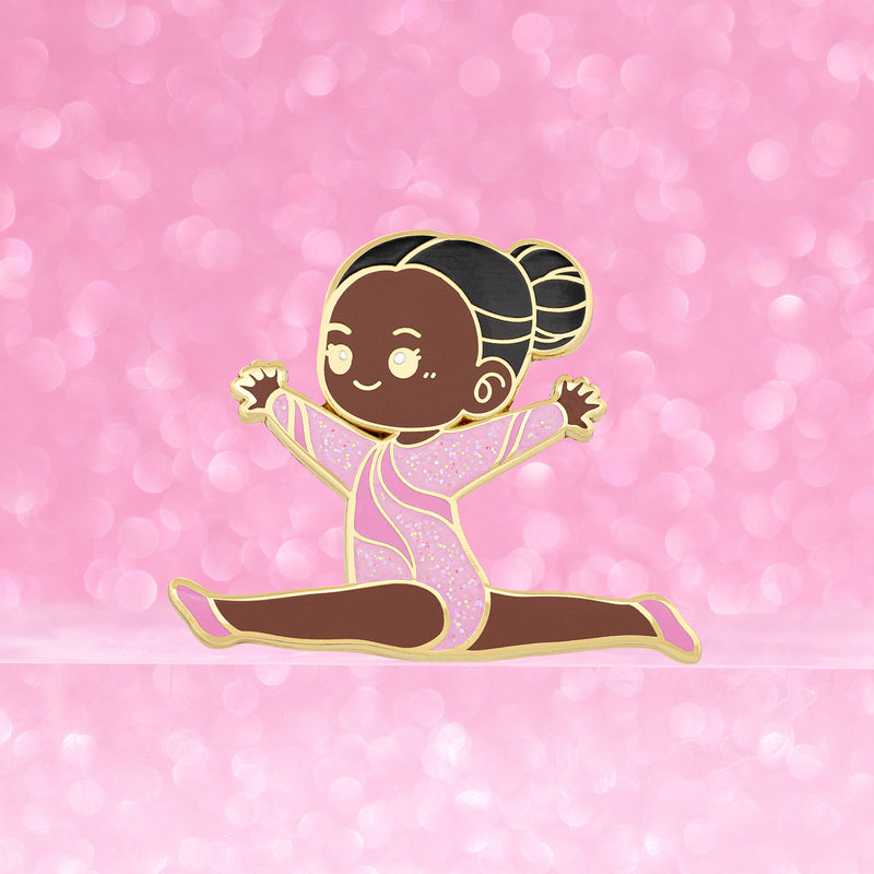 Pink Glitter Gymnast Split Leap Pin