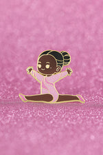 Pink Glitter Gymnast Split Leap Pin