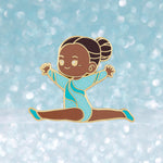 Blue Glitter Gymnast Split Leap Pin