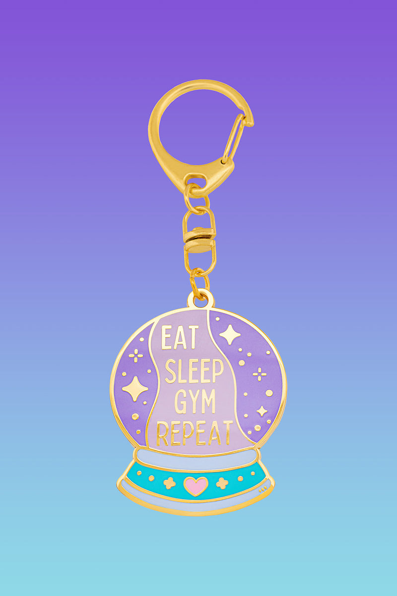 Eat Sleep Gym Repeat Key Ring