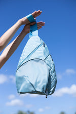 Sky Blue Quilted Sling Bag