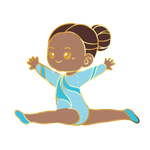 Blue Glitter Gymnast Split Leap Pin