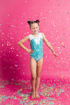 GMD Activewear Australia Pearl Mint Gymnastics Leotard with open back