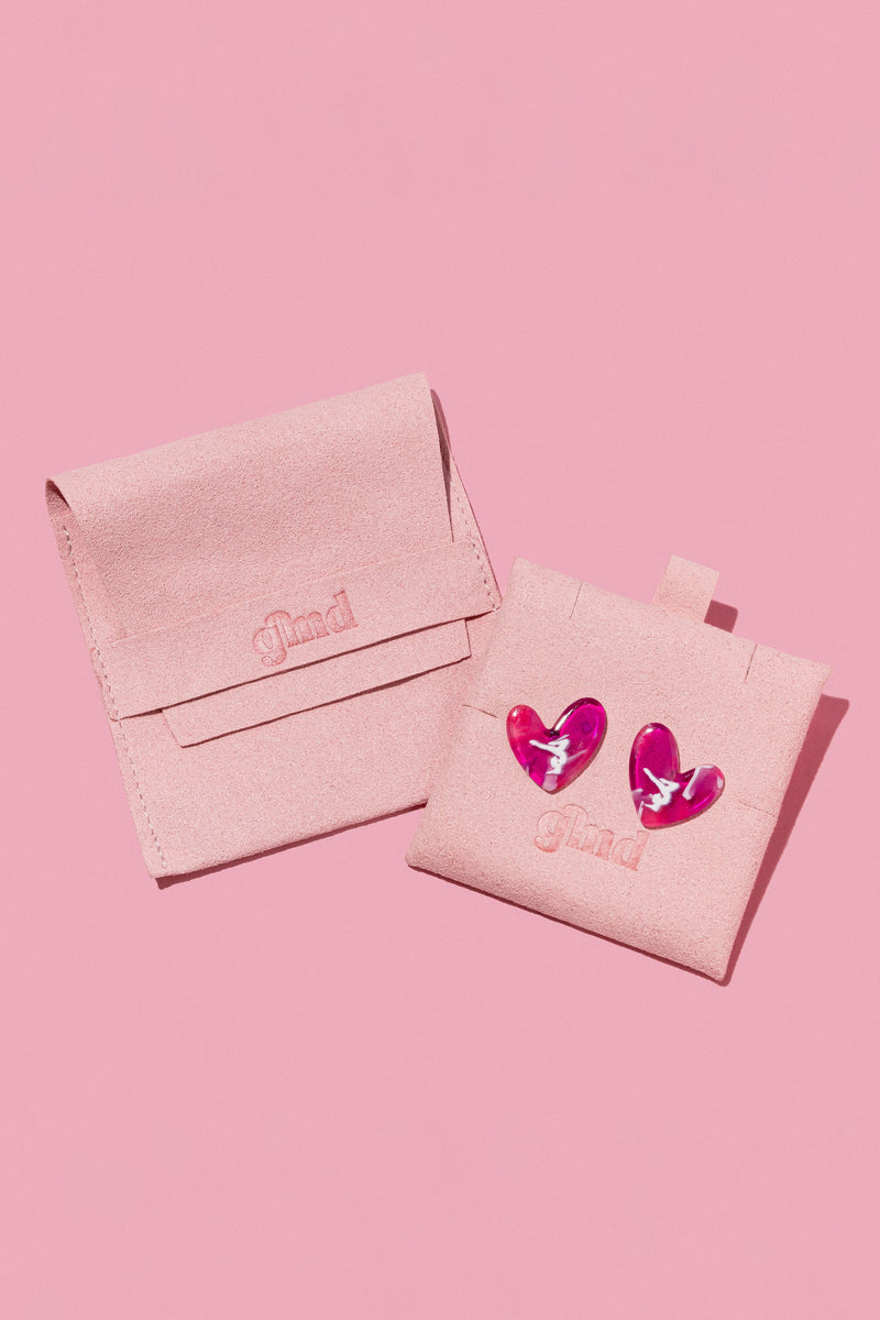 Pink Heart Gymnast Earrings