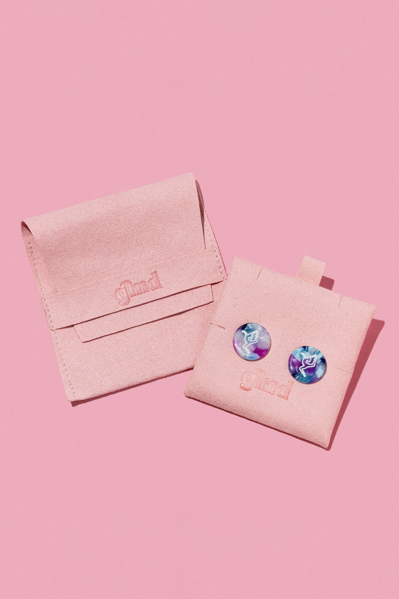 Purple Confetti Gymnast Earrings