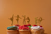 Gold Gymnastics Cupcake Toppers