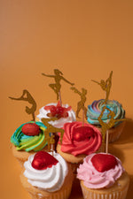 Gold Gymnastics Cupcake Toppers