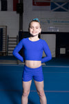 Royal Blue Lycra Long Sleeve Crop