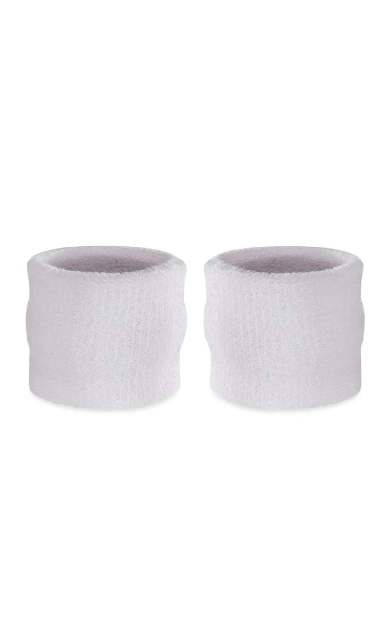 Smal White Toweling Wristbands