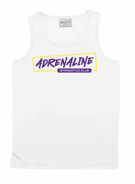 Adrenaline Gymnastics White Singlet