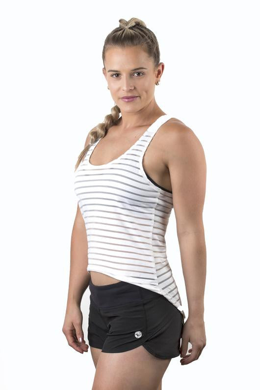 Mali & Sachi Cylinder White Singlet Activewear